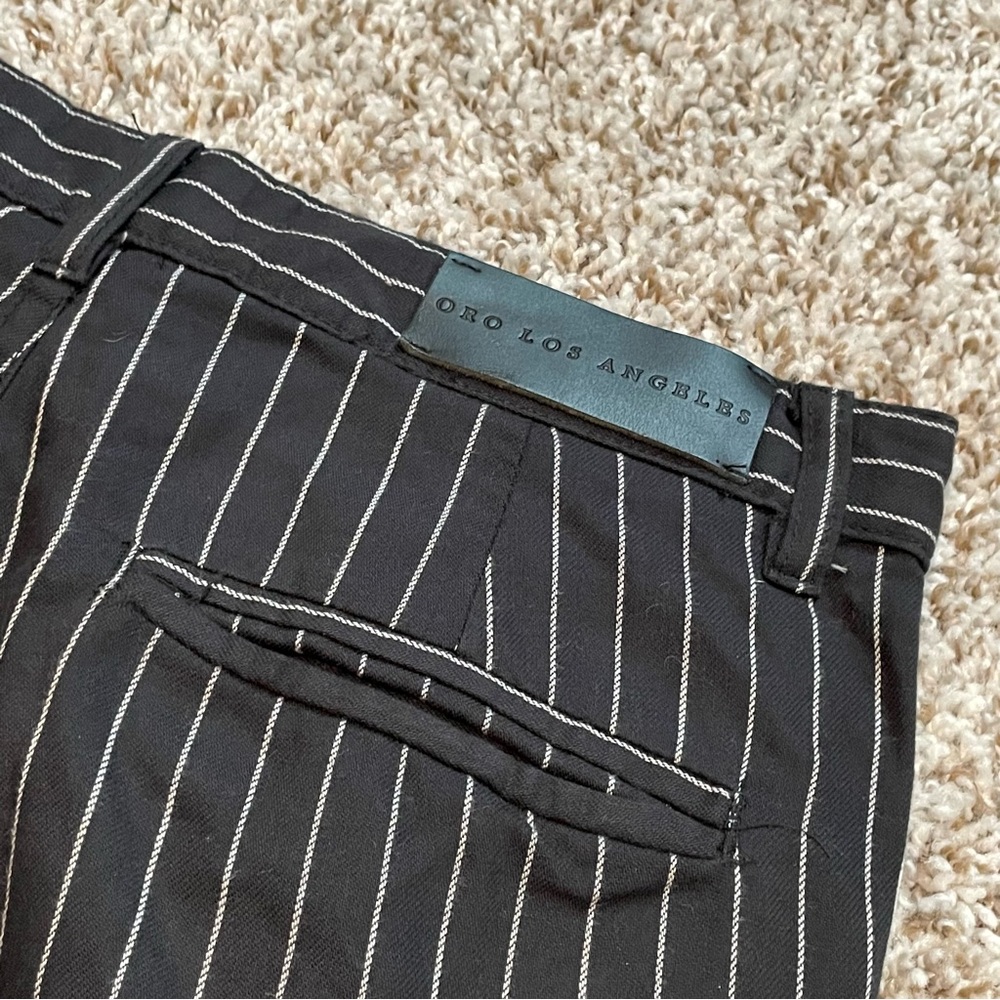 ORO LOS ANGELES Tailored Black & White Striped Pants Size 30 - Picture 7 of 9